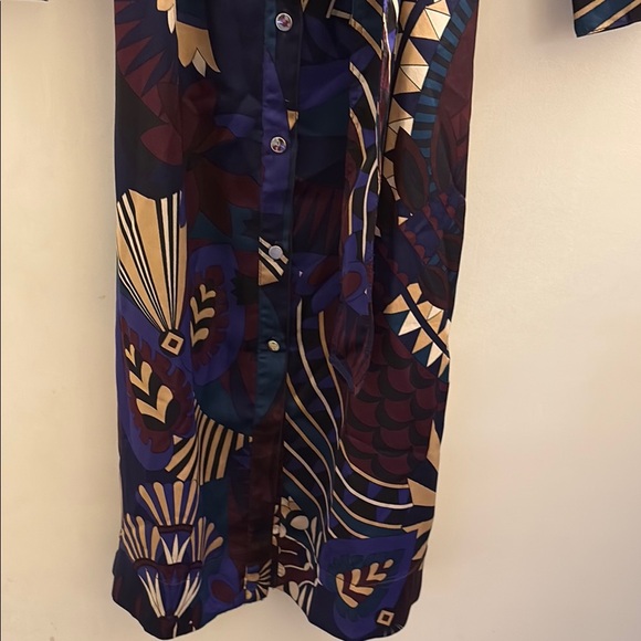 Ann Taylor Long Sleeve Dress in Purple and Gold - Picture 8 of 13